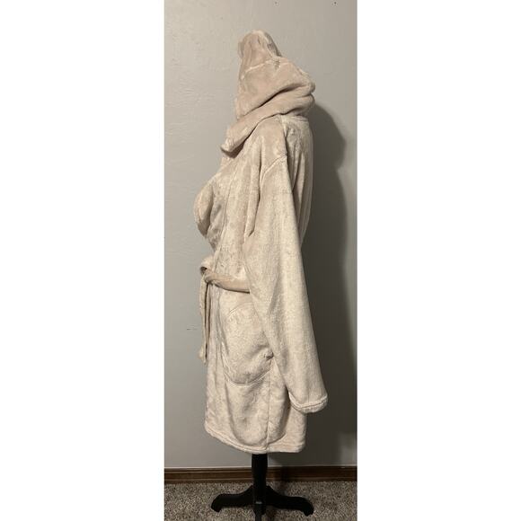 UGG Miranda Women's M Fleece Plush 2 Pocket Belted Cream Cozy Bath Robe - Picture 5 of 9